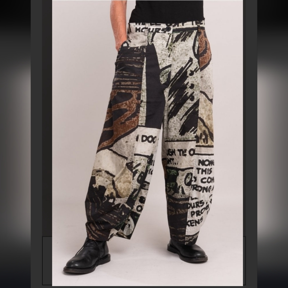 RUNDHOLZ BLACK LABEL Pants Rare Big Comic Trouser Barrel Lagenlook Wide Leg S